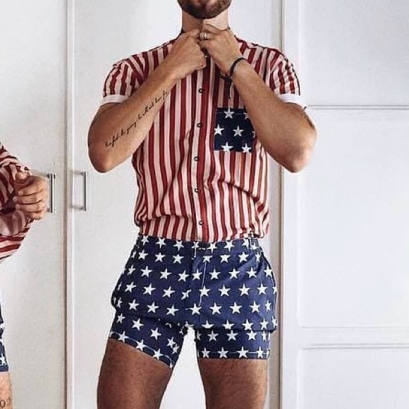 Brand NEW Patriot US Flag Romper men’s size S - Picture 1 of 2